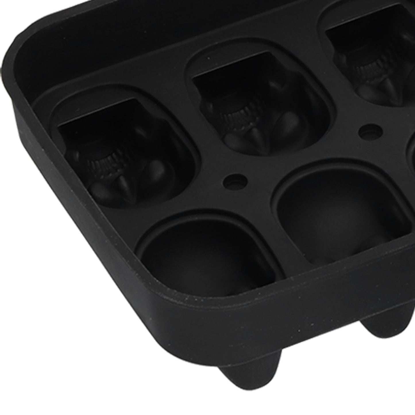 10 Grids Ice Cube Mold Silicone Black Professional Skull Ice Cube Mold for Halloween Home Bar