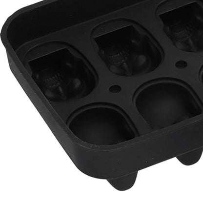 10 Grids Ice Cube Mold Silicone Black Professional Skull Ice Cube Mold for Halloween Home Bar