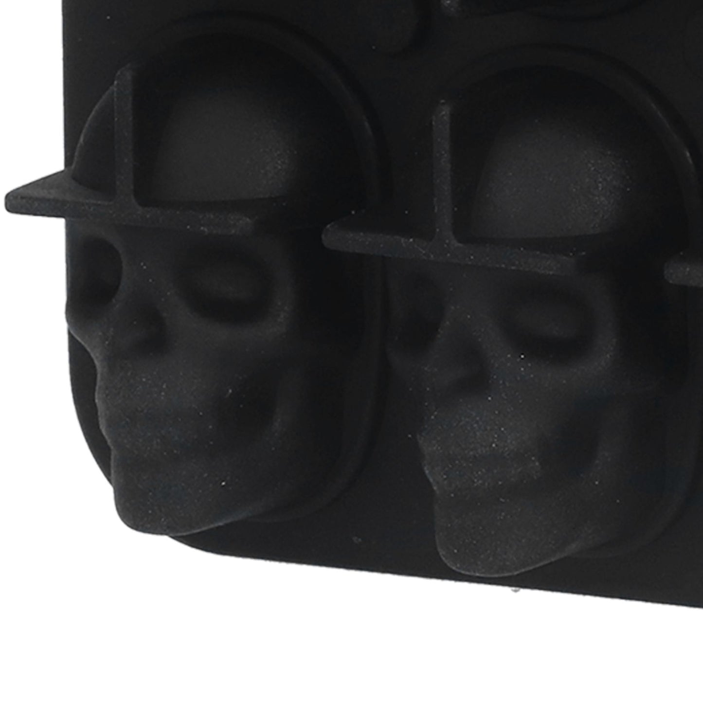 10 Grids Ice Cube Mold Silicone Black Professional Skull Ice Cube Mold for Halloween Home Bar