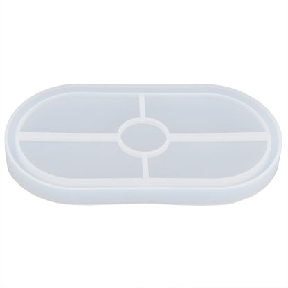DIY Silicone Mold Oval Crystal Epoxy Resin Tea Coaster Mold for Home Kitchen Bakery