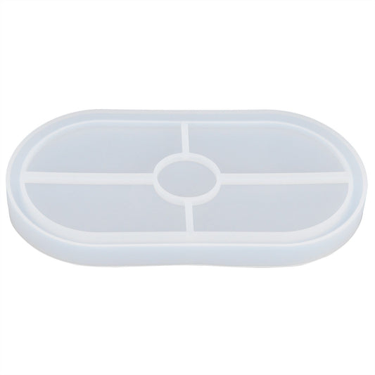 DIY Silicone Mold Oval Crystal Epoxy Resin Tea Coaster Mold for Home Kitchen Bakery