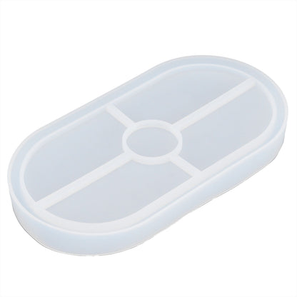 DIY Silicone Mold Oval Crystal Epoxy Resin Tea Coaster Mold for Home Kitchen Bakery