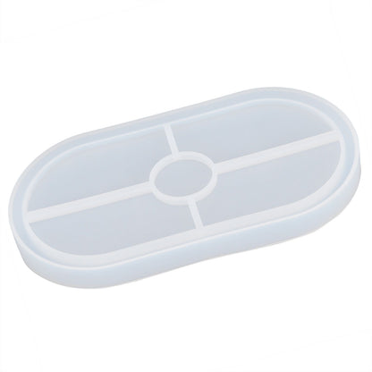 DIY Silicone Mold Oval Crystal Epoxy Resin Tea Coaster Mold for Home Kitchen Bakery