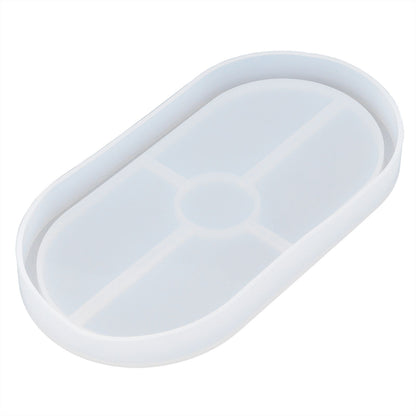DIY Silicone Mold Oval Crystal Epoxy Resin Tea Coaster Mold for Home Kitchen Bakery