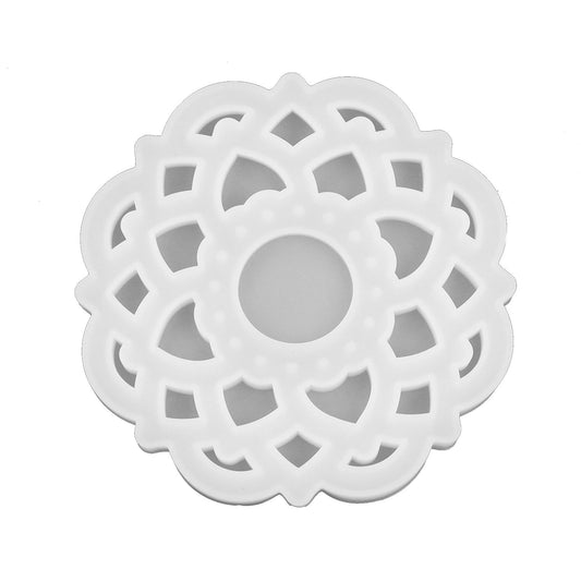 DIY Crystal Epoxy Resin Mold Innovative Shaped Mirror Silicone Candle Holder Mold for BakeryLotus Mold 60‑734