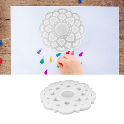 DIY Crystal Epoxy Resin Mold Innovative Shaped Mirror Silicone Candle Holder Mold for BakeryLotus Mold 60‑734