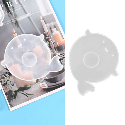 DIY Crystal Epoxy Resin Mold Innovative Shaped Mirror Silicone Candle Holder Mold for BakeryPuffer Mold 60‑736