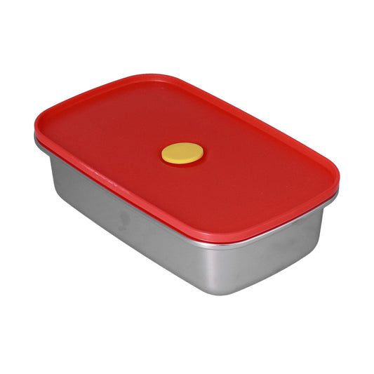 Lunch Box Red Non Pollution Good Sealing Lightweight Easily Clean Bento Box for Workers600ml