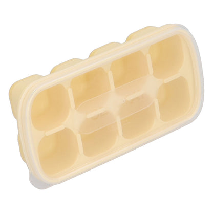 8 Grid Ice Cube Tray with Lid Food Grade Household Ice Cube Mold for Home KitchenYellow