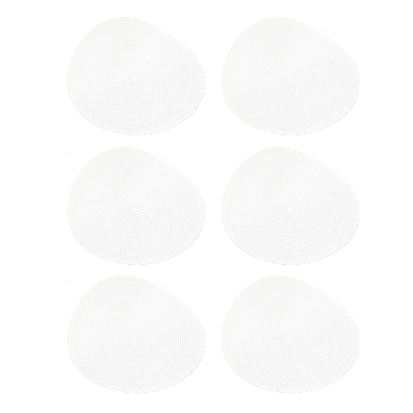 6PCS Round Placemat Woven White Table Mat Heat Insulation Easy to Clean Versatile Dining Accessory for Home Kitchen Decor
