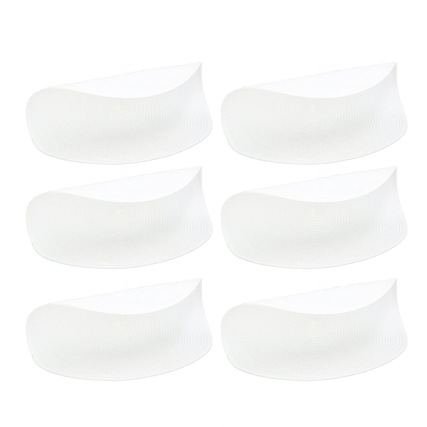 6PCS Round Placemat Woven White Table Mat Heat Insulation Easy to Clean Versatile Dining Accessory for Home Kitchen Decor