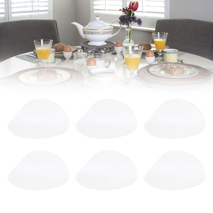 6PCS Round Placemat Woven White Table Mat Heat Insulation Easy to Clean Versatile Dining Accessory for Home Kitchen Decor