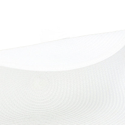 6PCS Round Placemat Woven White Table Mat Heat Insulation Easy to Clean Versatile Dining Accessory for Home Kitchen Decor