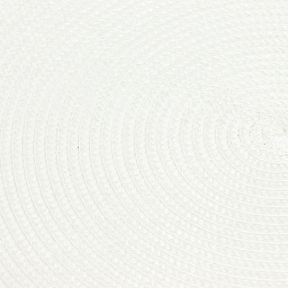 6PCS Round Placemat Woven White Table Mat Heat Insulation Easy to Clean Versatile Dining Accessory for Home Kitchen Decor