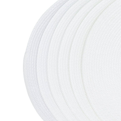 6PCS Round Placemat Woven White Table Mat Heat Insulation Easy to Clean Versatile Dining Accessory for Home Kitchen Decor