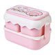 Cute Portable Students Lunch Box Microwaveable Children Cartoon Bento Box Independent Compartment Lunch Container Pink