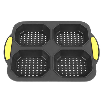 4 Grid Silicone Loaf Pan Baking Pan for Baking French Baguettes Hot Dog Buns Bread Mold Nonstick Dishwasher Safe Heat Resistant