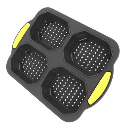 4 Grid Silicone Loaf Pan Baking Pan for Baking French Baguettes Hot Dog Buns Bread Mold Nonstick Dishwasher Safe Heat Resistant