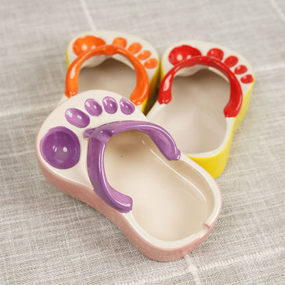 Ceramic French Fries Dish Cute Flip Flops French Fries Plate Cute Ceramic Bowl Flip Flops Shaped Snack Chip Soy Sauce Serving Dish Bowl Plate Purple