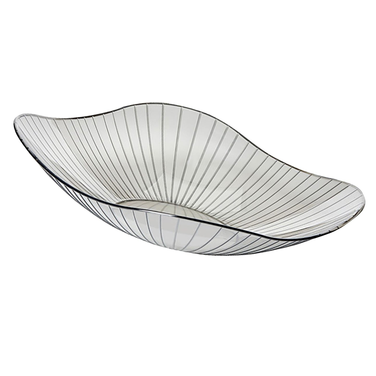 Transparent Grey Fruit Plate Large Plastic Serving Bowl Hand Made Candy Snack Bowl for Living Room Restaurant Party