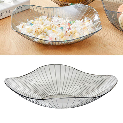 Transparent Grey Fruit Plate Large Plastic Serving Bowl Hand Made Candy Snack Bowl for Living Room Restaurant Party
