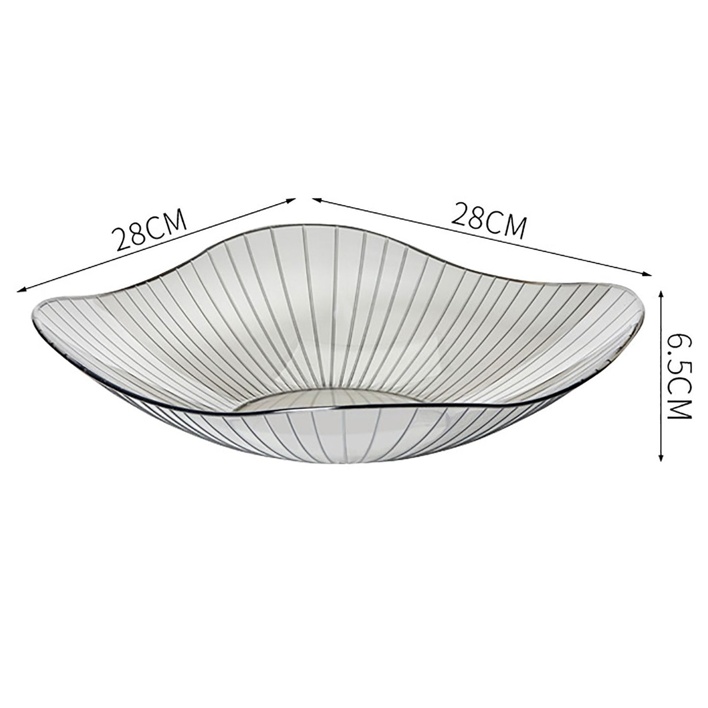 Transparent Grey Fruit Plate Large Plastic Serving Bowl Hand Made Candy Snack Bowl for Living Room Restaurant Party