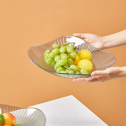 Transparent Grey Fruit Plate Large Plastic Serving Bowl Hand Made Candy Snack Bowl for Living Room Restaurant Party
