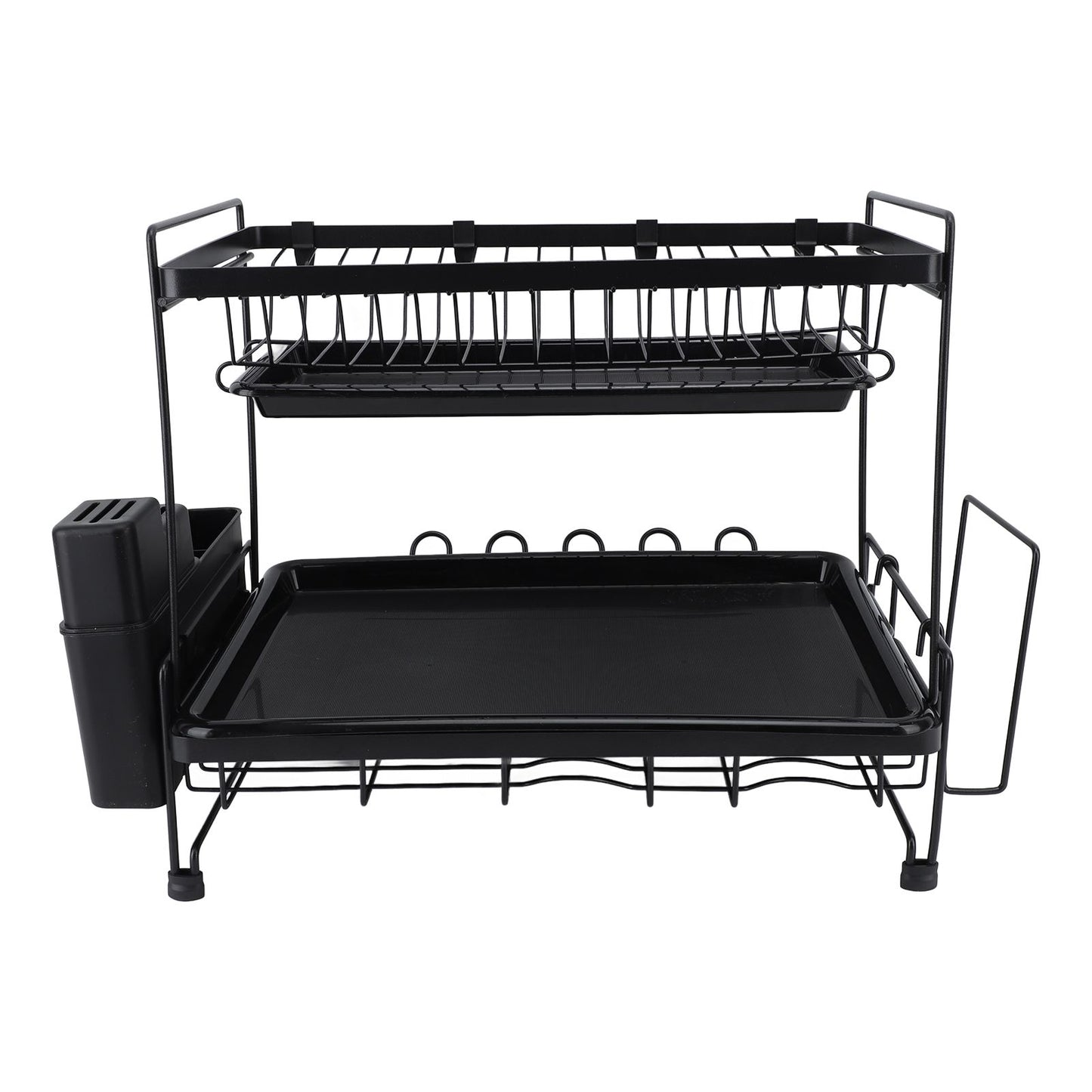Dish Drying Rack 2 Layer Foldable Versatile Convenient Storage Dish Drainer Rack with Utensil Holder for Home