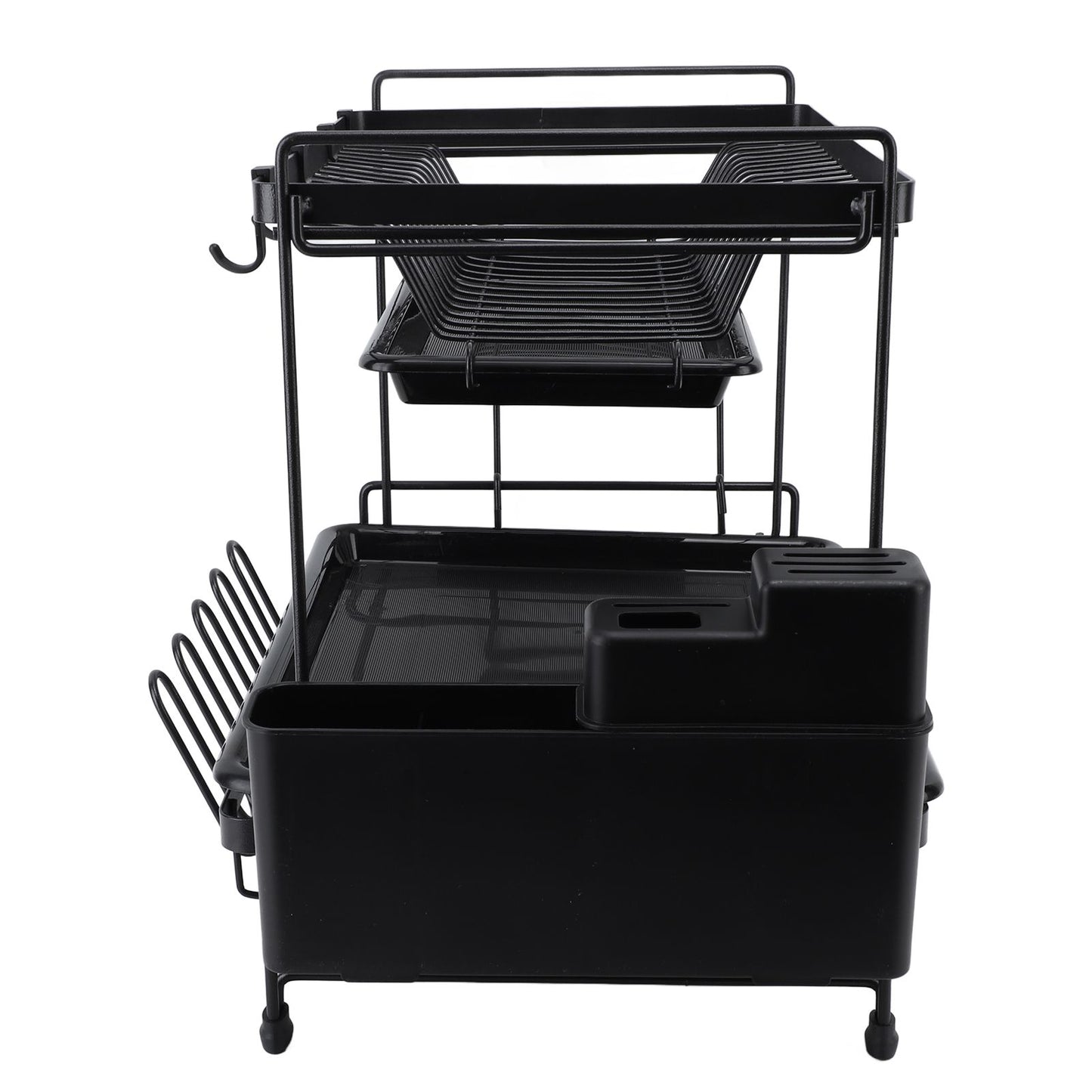 Dish Drying Rack 2 Layer Foldable Versatile Convenient Storage Dish Drainer Rack with Utensil Holder for Home