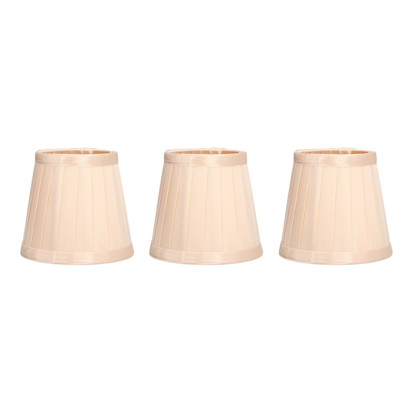 3PCS Cloth Lampshade E14 Clip On Fabric Lamp Cover for Chandelier Wall Lamp Office Home Decor(Light Gold )