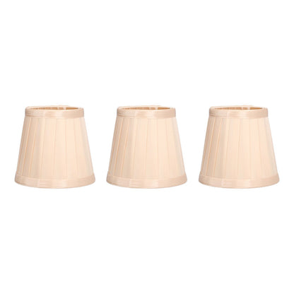 3PCS Cloth Lampshade E14 Clip On Fabric Lamp Cover for Chandelier Wall Lamp Office Home Decor(Light Gold )