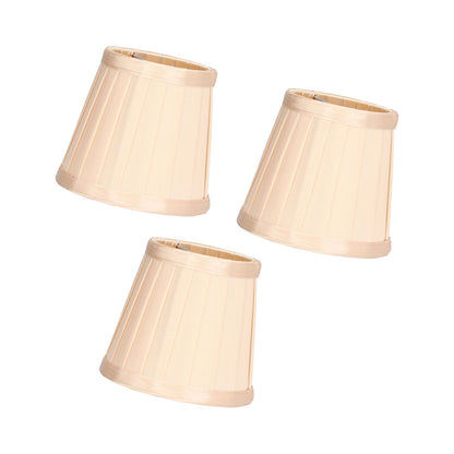 3PCS Cloth Lampshade E14 Clip On Fabric Lamp Cover for Chandelier Wall Lamp Office Home Decor(Light Gold )