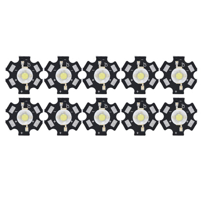 10Pcs Ultra Bright LED Chip 3V DIY Light Beads for Ceiling Light Downlight Flashlight Table LampWhite Light 6500K 1W