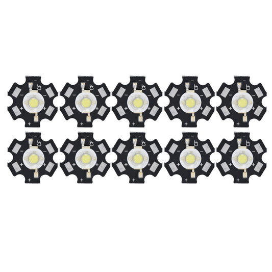 10Pcs Ultra Bright LED Chip 3V DIY Light Beads for Ceiling Light Downlight Flashlight Table LampWhite Light 6500K 1W