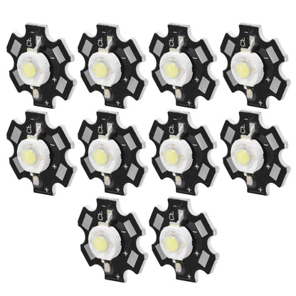 10Pcs Ultra Bright LED Chip 3V DIY Light Beads for Ceiling Light Downlight Flashlight Table LampWhite Light 6500K 1W