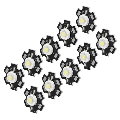 10Pcs Ultra Bright LED Chip 3V DIY Light Beads for Ceiling Light Downlight Flashlight Table LampWhite Light 6500K 3W