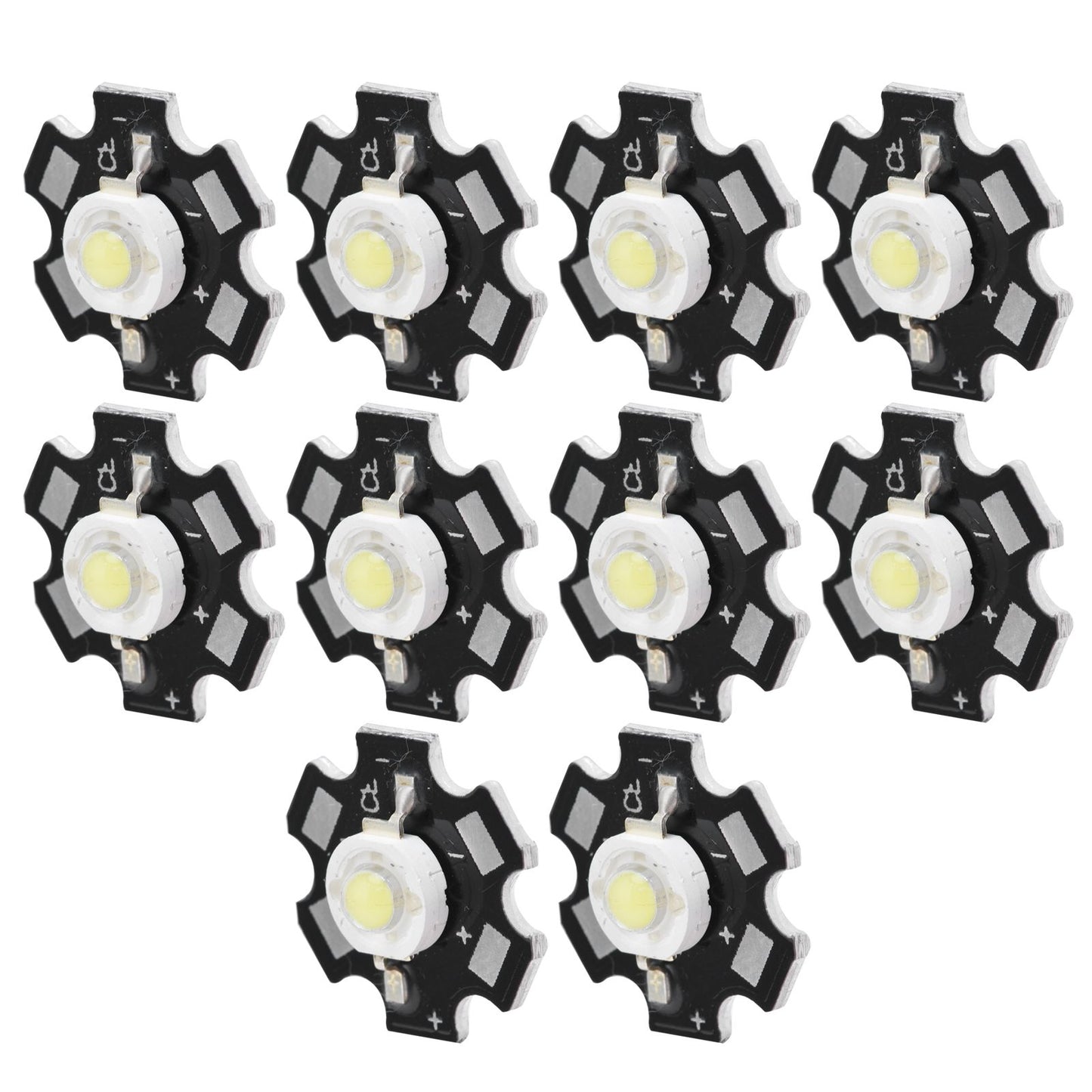 10Pcs Ultra Bright LED Chip 3V DIY Light Beads for Ceiling Light Downlight Flashlight Table LampWhite Light 6500K 3W