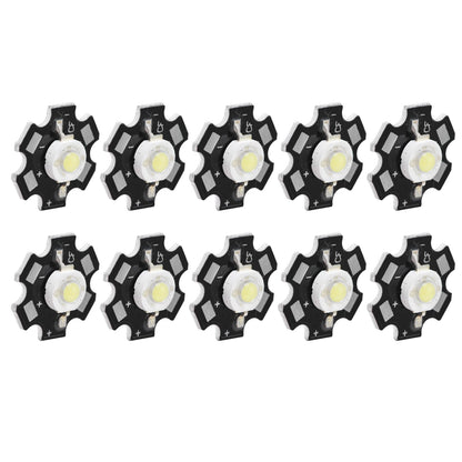 10Pcs Ultra Bright LED Chip 3V DIY Light Beads for Ceiling Light Downlight Flashlight Table LampWhite Light 6500K 3W