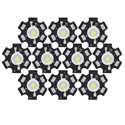 10Pcs Ultra Bright LED Chip 3V DIY Light Beads for Ceiling Light Downlight Flashlight Table LampWhite Light 6500K 3W