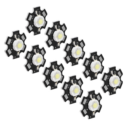 10Pcs Ultra Bright LED Chip 3V DIY Light Beads for Ceiling Light Downlight Flashlight Table LampWhite Light 6500K 3W