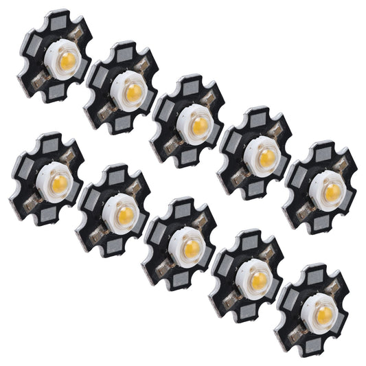 10Pcs Ultra Bright LED Chip 3V DIY Light Beads for Ceiling Light Downlight Flashlight Table LampWarm Light 3000K 1W