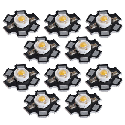 10Pcs Ultra Bright LED Chip 3V DIY Light Beads for Ceiling Light Downlight Flashlight Table LampWarm Light 3000K 1W