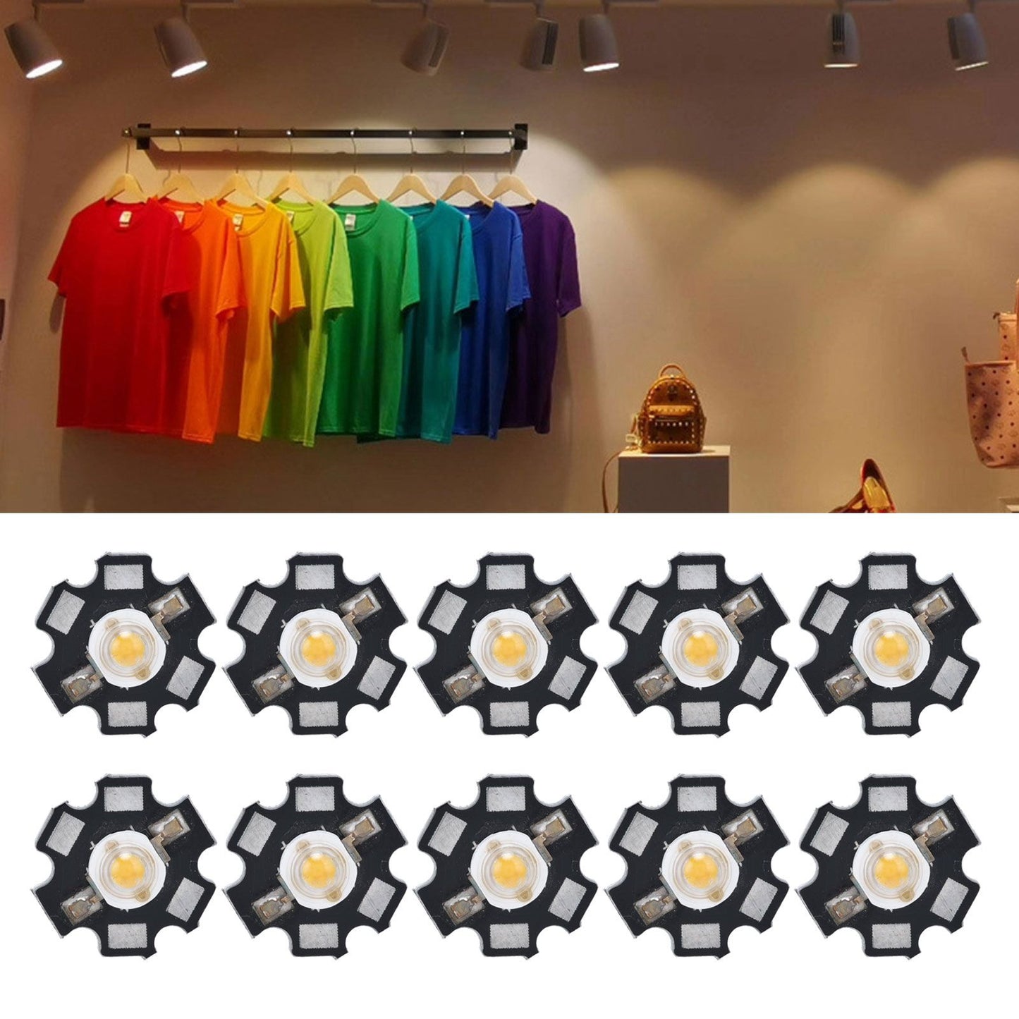 10Pcs Ultra Bright LED Chip 3V DIY Light Beads for Ceiling Light Downlight Flashlight Table LampWarm Light 3000K 1W