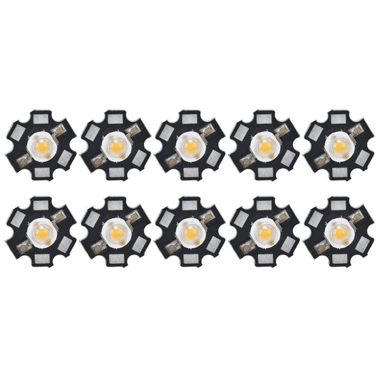 10Pcs Ultra Bright LED Chip 3V DIY Light Beads for Ceiling Light Downlight Flashlight Table LampWarm Light 3000K 3W