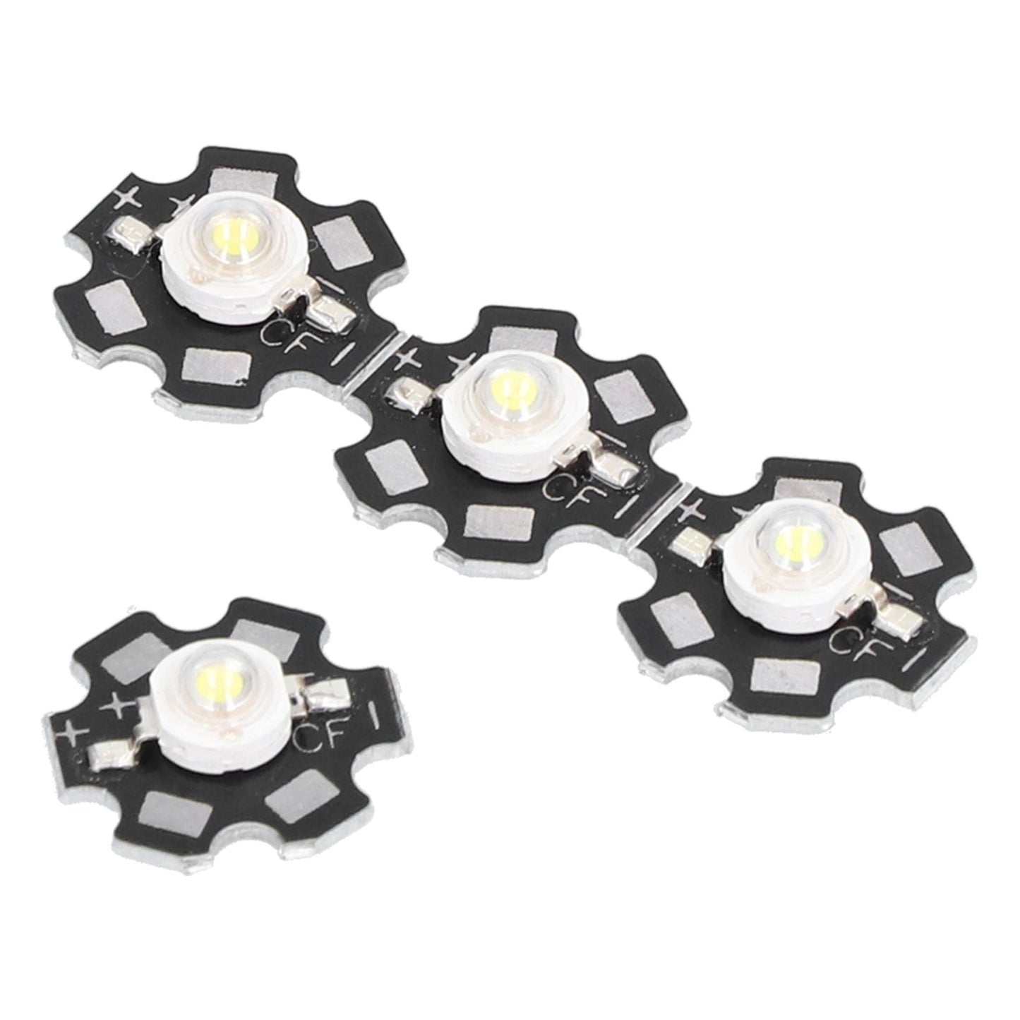 10PCS 1W LED Chip Highlight DIY Light Beads with Aluminum Base 6500k 90lm 20mm White Light