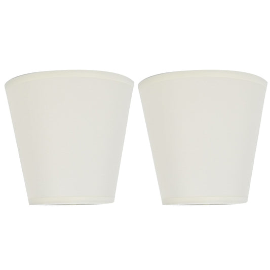 2PCS Fabric Lampshade European Style Clip On Lamp Shade for E14 Screw Chandelier Wall LampPT07 White