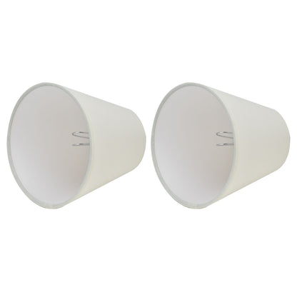 2PCS Fabric Lampshade European Style Clip On Lamp Shade for E14 Screw Chandelier Wall LampPT07 White