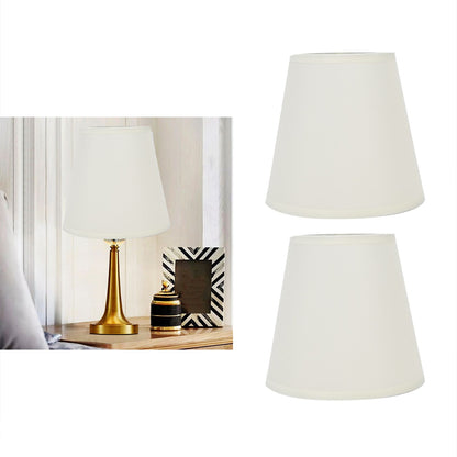 2PCS Fabric Lampshade European Style Clip On Lamp Shade for E14 Screw Chandelier Wall LampPT07 White