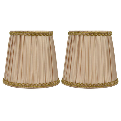 2PCS Fabric Lampshade Simple Lamp Shade for E14 Screw Candlestick Lamp Table Light Chandelier Gold