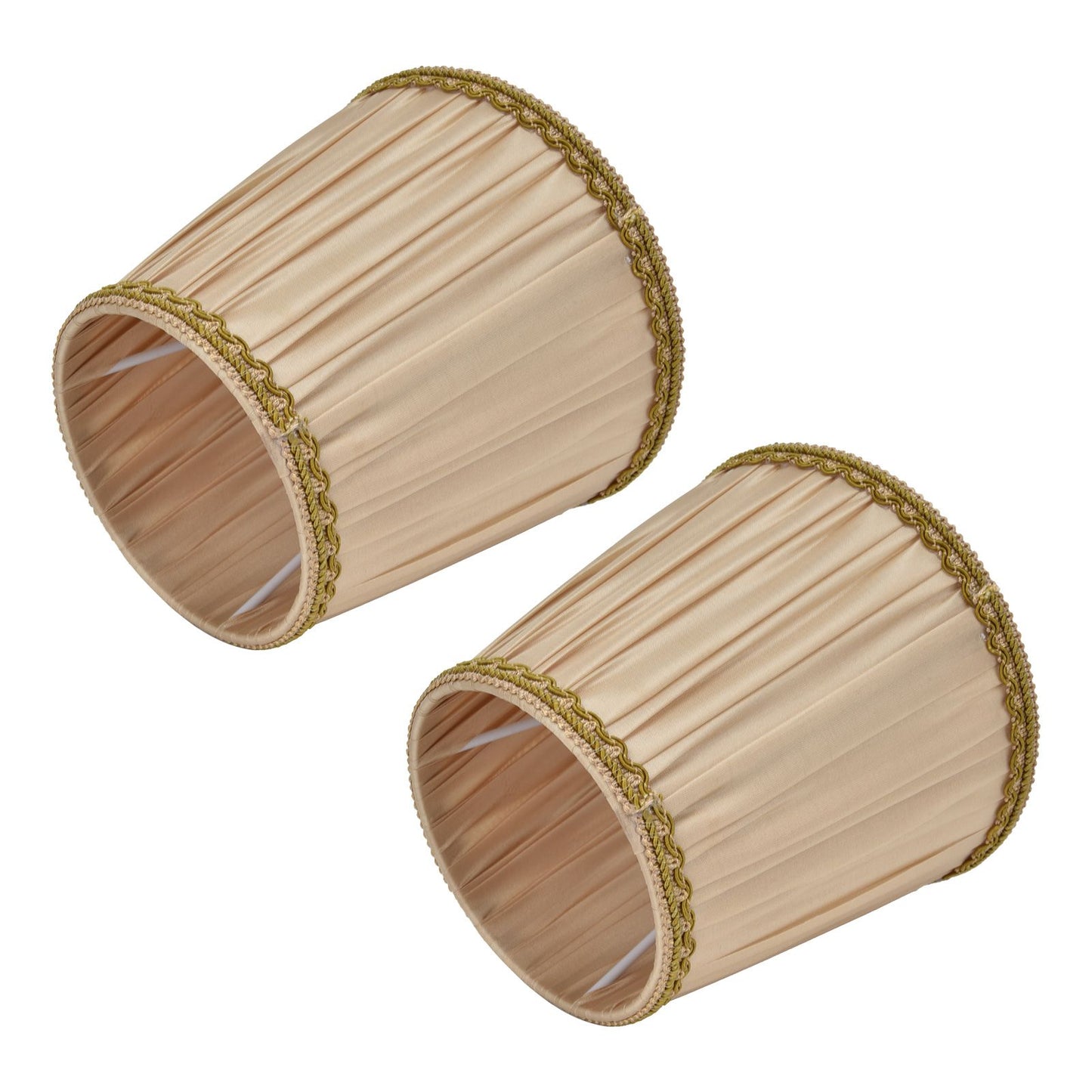 2PCS Fabric Lampshade Simple Lamp Shade for E14 Screw Candlestick Lamp Table Light Chandelier Gold